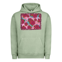 Pigment Oil Green pink rose leopard background Urban Hoodie - JahusDesignShop