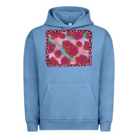Pigment Pebble Blue pink rose leopard background Urban Hoodie - JahusDesignShop