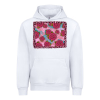White pink rose leopard background Urban Hoodie - JahusDesignShop