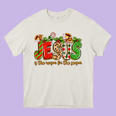 Jesus Is The Reason For The Season Heavy Core Tee Designed By Texasbilliewilder