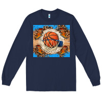 Navy basketball Long Sleeve Tee - FaDigitalArtStudio