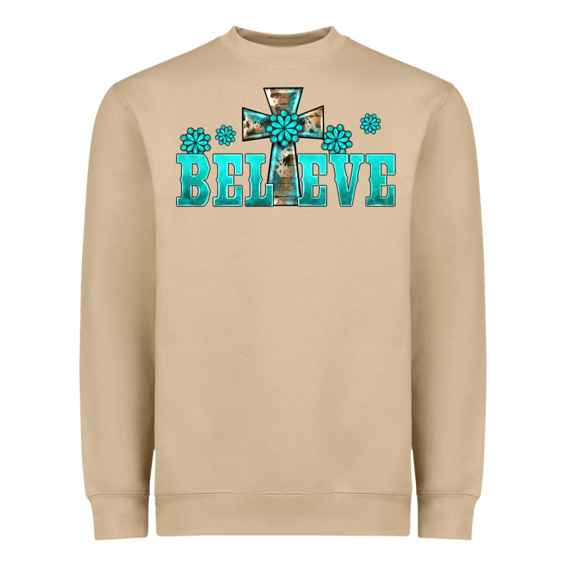 Western Turquoise's Gemstones Cross Believe Heavyweight Sweatshirt by BarkalooDesign | Teevron