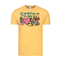 Vintage Mustard let all that you do be done in love Vintage Tee - OliviaCreatesArt
