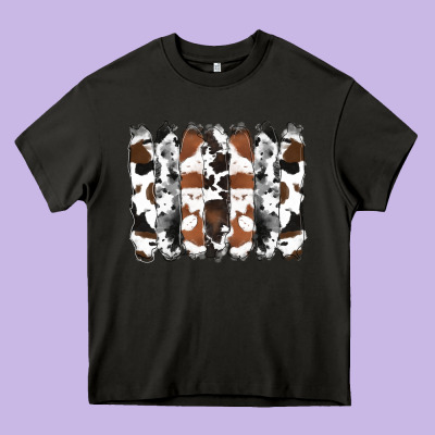 Cowhide Brushstrokes Heavy Core Tee Designed By Ranaportraitstore