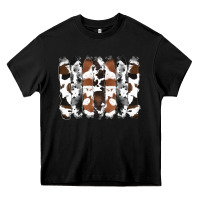 Black cowhide brushstrokes Heavy Core Tee - RanaPortraitStore