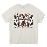Cream cowhide brushstrokes Heavy Core Tee - RanaPortraitStore