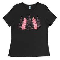 Pink Christmas Trees Ladies Tee | Teevron