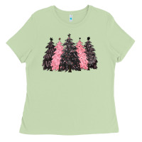 Matcha pink christmas trees Ladies Tee - CowGirlArtShop