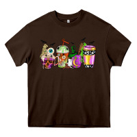 Chocolate Brown Halloween coffee cups Heavy Core Tee - NancyCooperArtShop