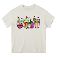 Cream Halloween coffee cups Heavy Core Tee - NancyCooperArtShop