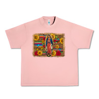 Salmon Our Lady Of Guadalupe Glitter Leopard Flowers Urban Heavy Tee - FaDigitalArtStudio