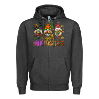 Charcoal Heather happy hallothanksmas gnomes Zipper Hoodie - AdoDesignShop