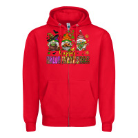 Red happy hallothanksmas gnomes Zipper Hoodie - AdoDesignShop
