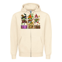 Sandshell happy hallothanksmas gnomes Zipper Hoodie - AdoDesignShop