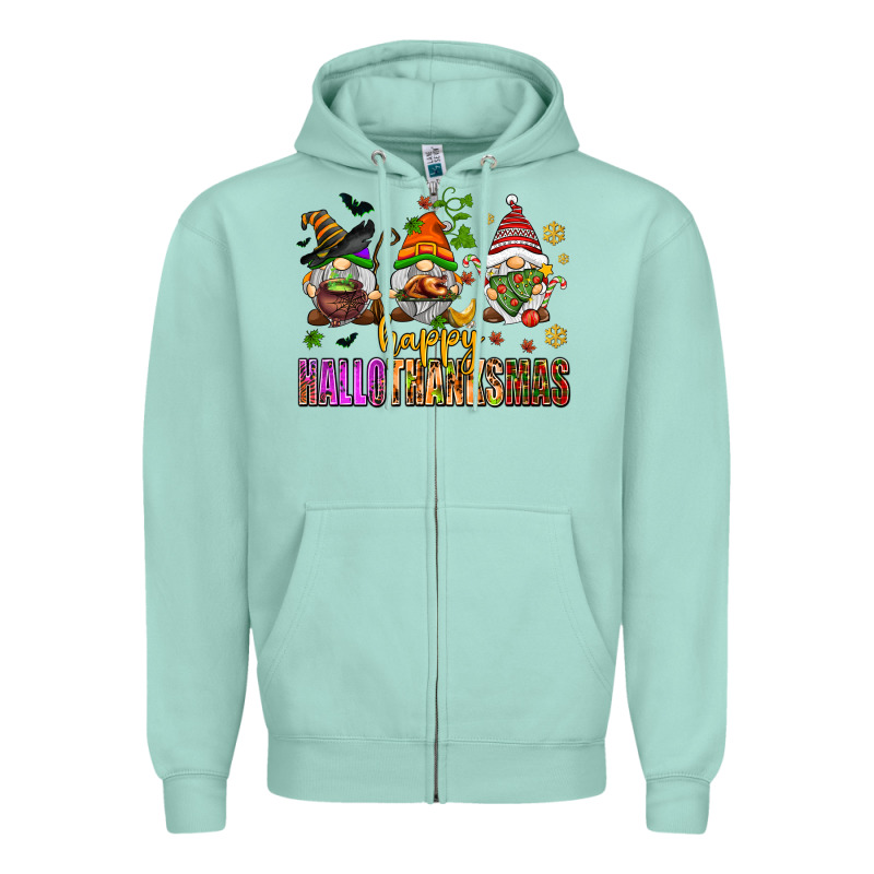 Happy Hallothanksmas Gnomes Zipper Hoodie by AdoDesignShop | Teevron