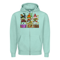 Seafoam happy hallothanksmas gnomes Zipper Hoodie - AdoDesignShop