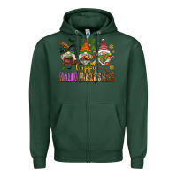 Sports Green happy hallothanksmas gnomes Zipper Hoodie - AdoDesignShop
