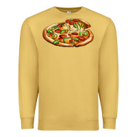 Antique Gold big pizza Premium Sweatshirt - AdoDesignShop