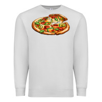 Dove Grey big pizza Premium Sweatshirt - AdoDesignShop
