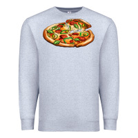 Heather Grey big pizza Premium Sweatshirt - AdoDesignShop