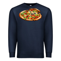 Navy big pizza Premium Sweatshirt - AdoDesignShop