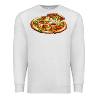 Oatmeal Heather big pizza Premium Sweatshirt - AdoDesignShop