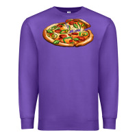 Purple big pizza Premium Sweatshirt - AdoDesignShop