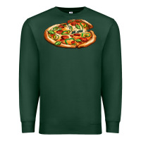Sports Green big pizza Premium Sweatshirt - AdoDesignShop