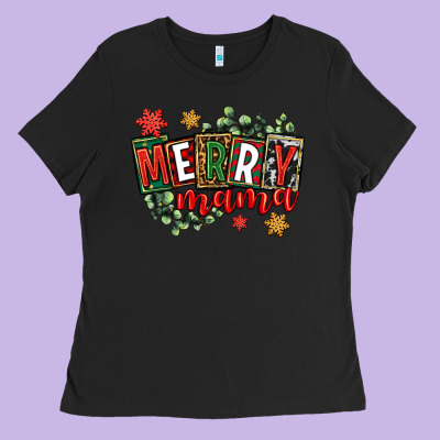 Merry Mama Ladies Tee Designed By Cowgirlartshop