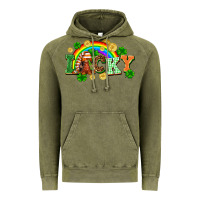 Vintage Olive lucky gnome St. Patricks Day Vintage Hoodie - FaDigitalArtStudio