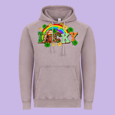 Lucky Gnome St. Patricks Day Vintage Hoodie Designed By Fadigitalartstudio
