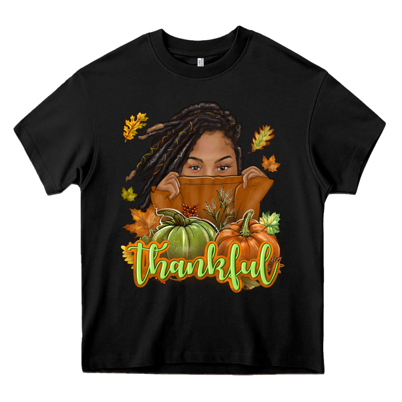 Thankful Fall With Black Girl Heavy Core Tee by NancyCooperArtShop | Teevron