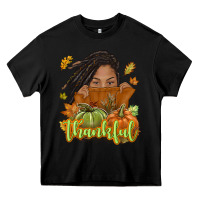 Black Thankful Fall with black girl Heavy Core Tee - NancyCooperArtShop