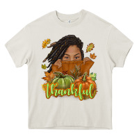 Cream Thankful Fall with black girl Heavy Core Tee - NancyCooperArtShop