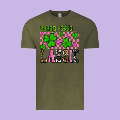 St. Patrick's Day Sassy Little Lassie Vintage Tee Designed By Oliviacreatesart