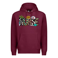 Burgundy nurse leopard and cowhide Premium Hoodie - CowhideDigitalArt