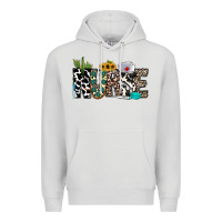 Dove Grey nurse leopard and cowhide Premium Hoodie - CowhideDigitalArt