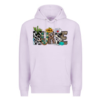 Lilac nurse leopard and cowhide Premium Hoodie - CowhideDigitalArt