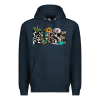 Navy nurse leopard and cowhide Premium Hoodie - CowhideDigitalArt