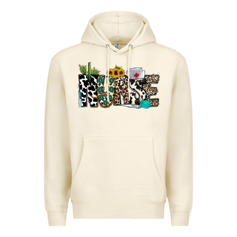 Nurse Leopard And Cowhide Premium Hoodie by CowhideDigitalArt | Teevron