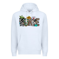 White nurse leopard and cowhide Premium Hoodie - CowhideDigitalArt