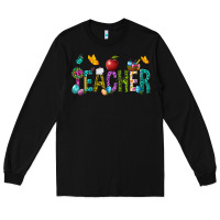 Black Easter Teacher Long Sleeve Tee - BundleAndBundleShop
