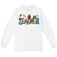 White Easter Teacher Long Sleeve Tee - BundleAndBundleShop