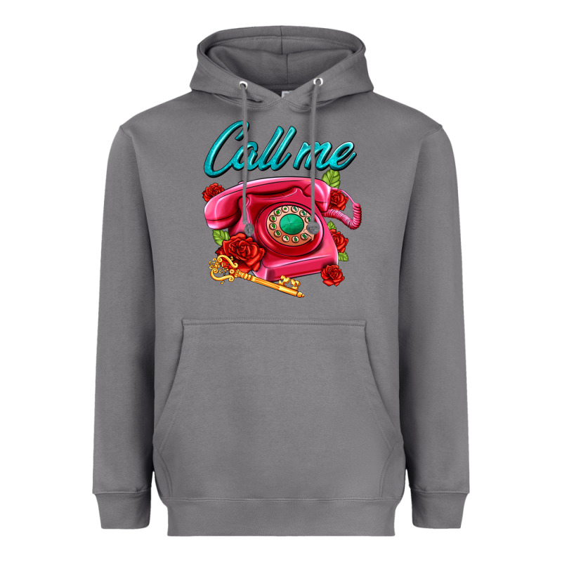 Call Me Roses And Pink Telephone Heavyweight Hoodie by AdoDesignShop | Teevron