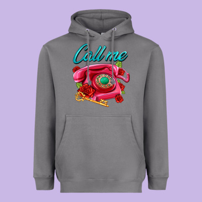 Call Me Roses And Pink Telephone Heavyweight Hoodie Designed By Adodesignshop