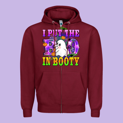 I Put The In Booty Zipper Hoodie Designed By Adodesignshop
