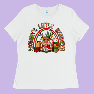 Mommys Little Reindeer Christmas Ladies Tee Designed By Cowgirlartshop