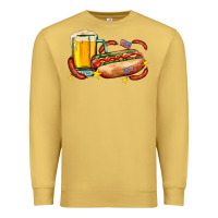 Antique Gold hot dog and beer with stars and usa flags Premium Sweatshirt - AdoDesignShop