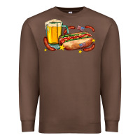 Chestnut hot dog and beer with stars and usa flags Premium Sweatshirt - AdoDesignShop