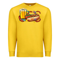 Lemon hot dog and beer with stars and usa flags Premium Sweatshirt - AdoDesignShop